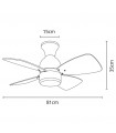 Ventilador Fresco AC 16W 1600Lm 4 Aspas Níquel