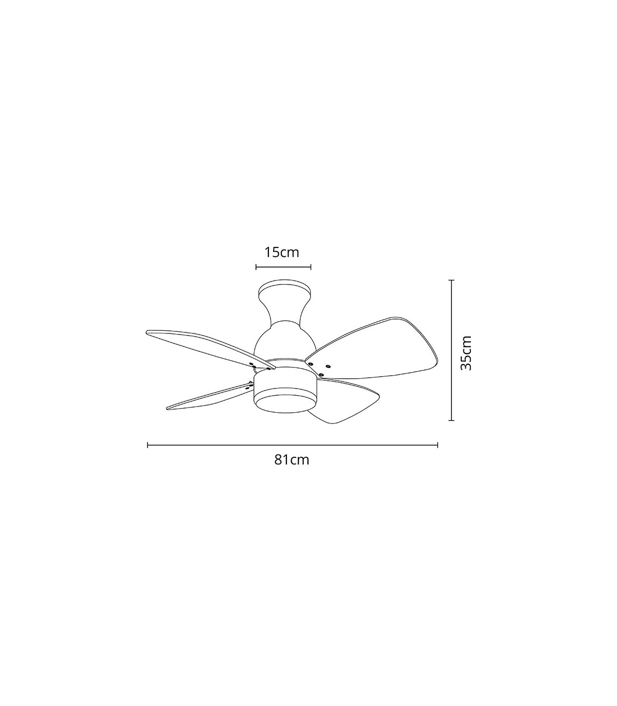 Ventilador Fresco AC 16W 1600Lm 4 Aspas Níquel