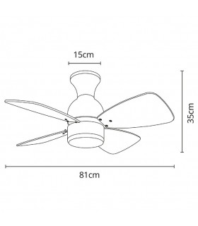 Ventilador Fresco AC 16W 1600Lm 4 Aspas Blanco