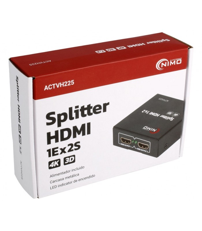 Repartidor activo de señal HDMI splitter 4K 3D 2 Salidas