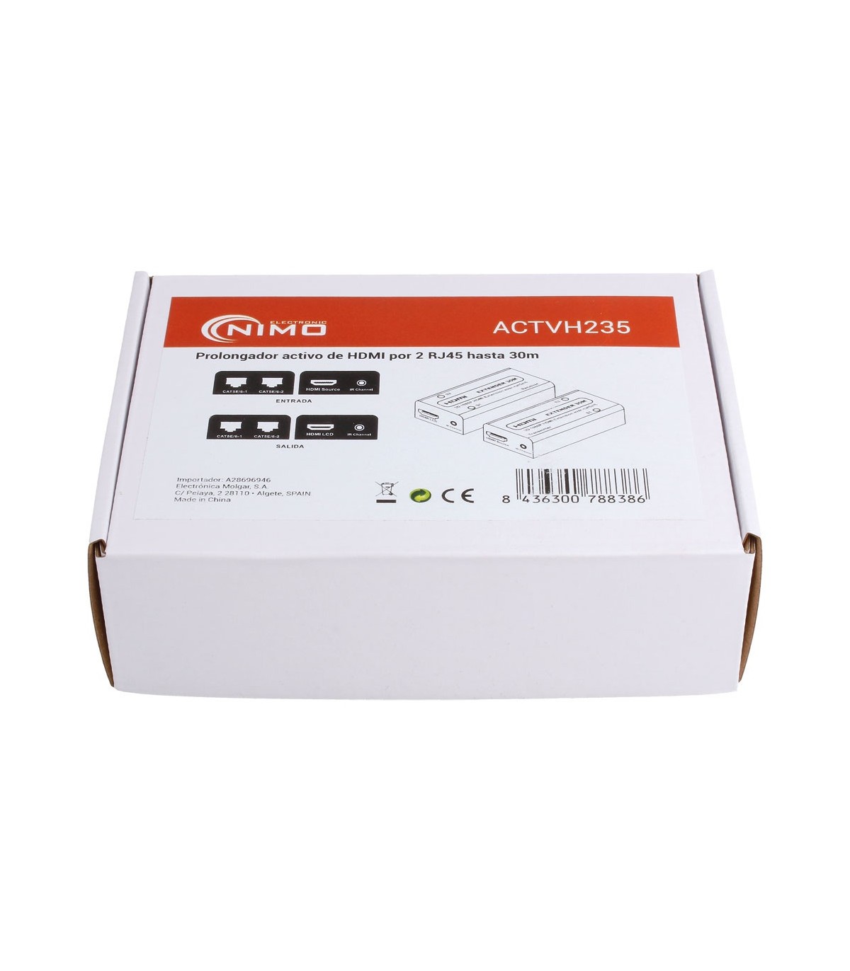 Prolongador activo de HDMI por RJ45 30 Metros