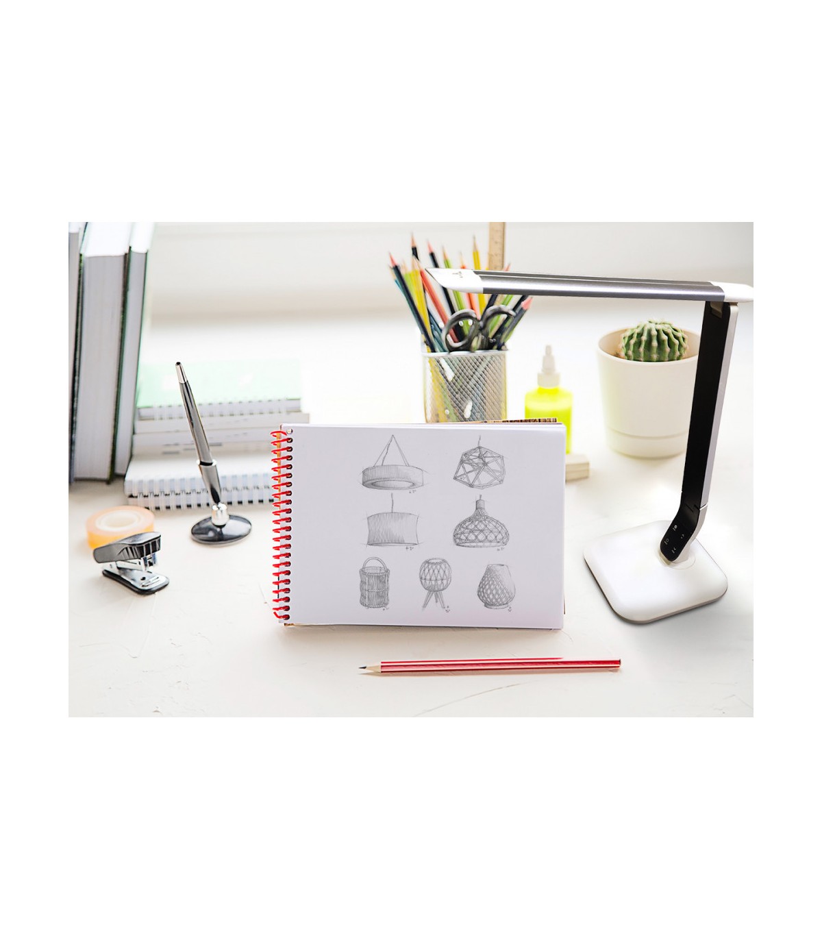 Flexo Euclasa 10W 800Lm Blanco/Plata Reg. Intensidad CCT