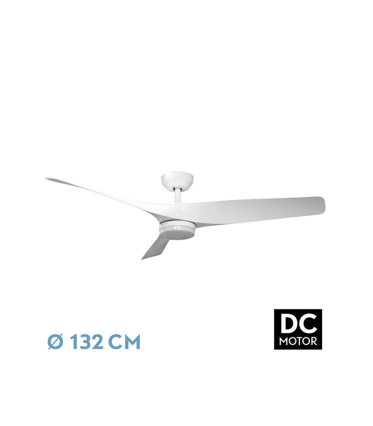 Ventilador Niger DC Blanco 22W 2180Lm 3 Aspas Blanco CCT