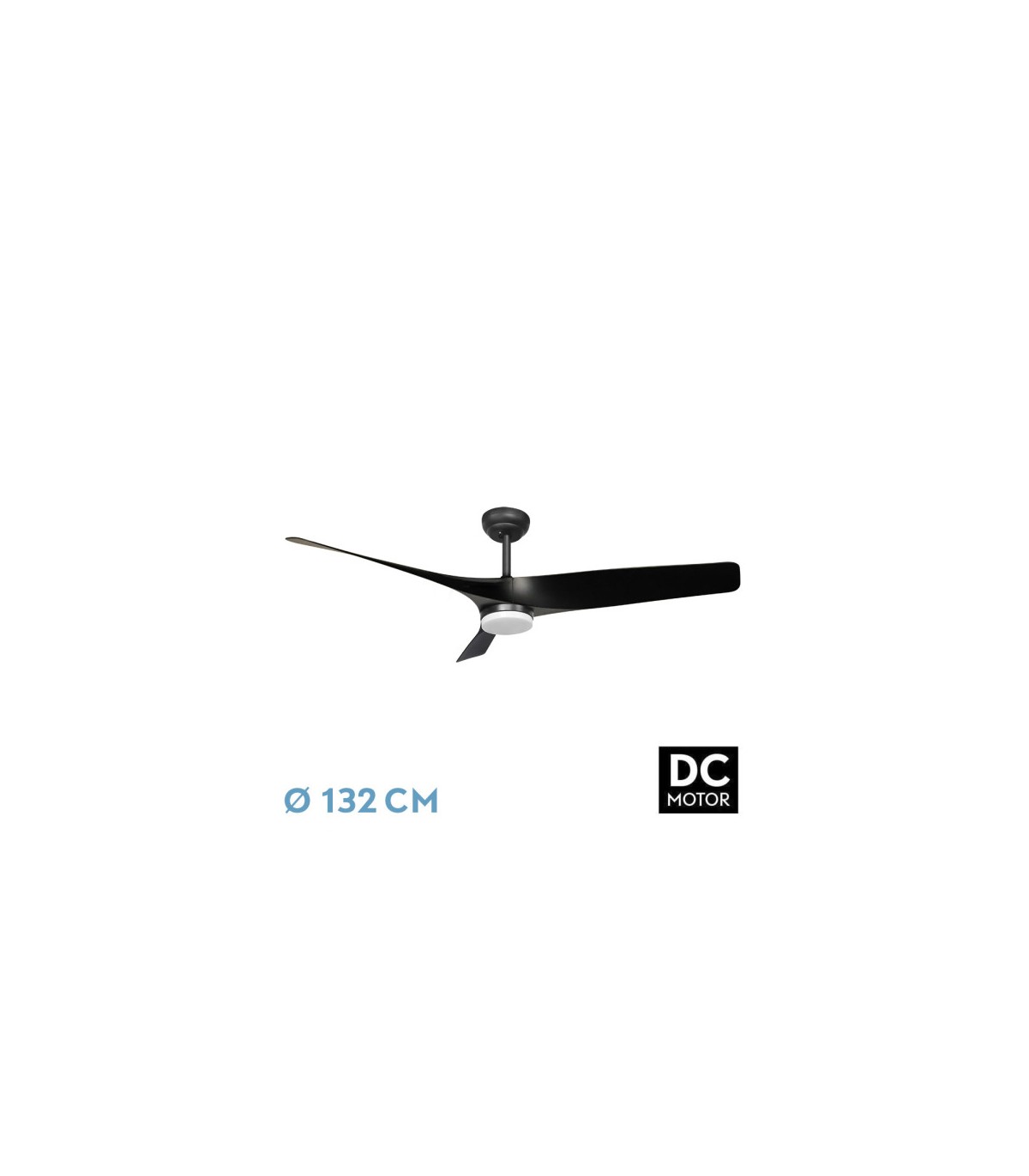 Ventilador Niger DC Negro 22W 2180Lm 3 Aspas Negro CCT