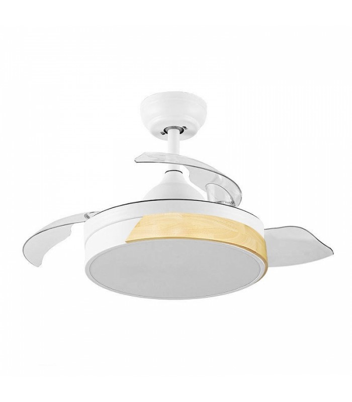 Ventilador de techo Messe APP DC 72W 3360Lm Blanco/Haya 4 Aspas CCT
