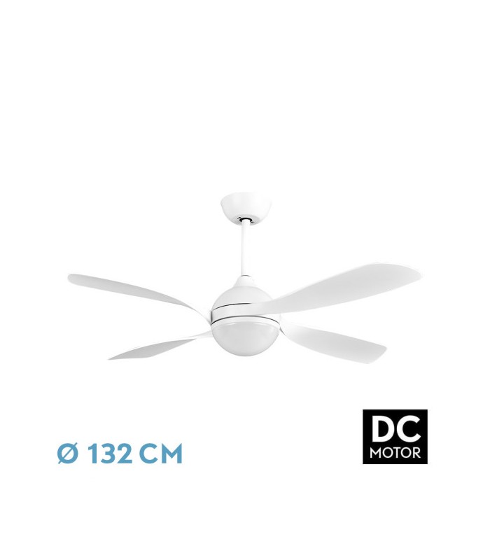 Ventilador de Techo LIVORNO DC Blanco 30W 3250Lm 4 Aspas Blanco CCT