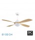 Ventilador de Techo LIVORNO DC Blanco 30W 3250Lm 4 Aspas Haya CCT
