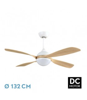 Ventilador de Techo LIVORNO DC Blanco 30W 3250Lm 4 Aspas Haya CCT