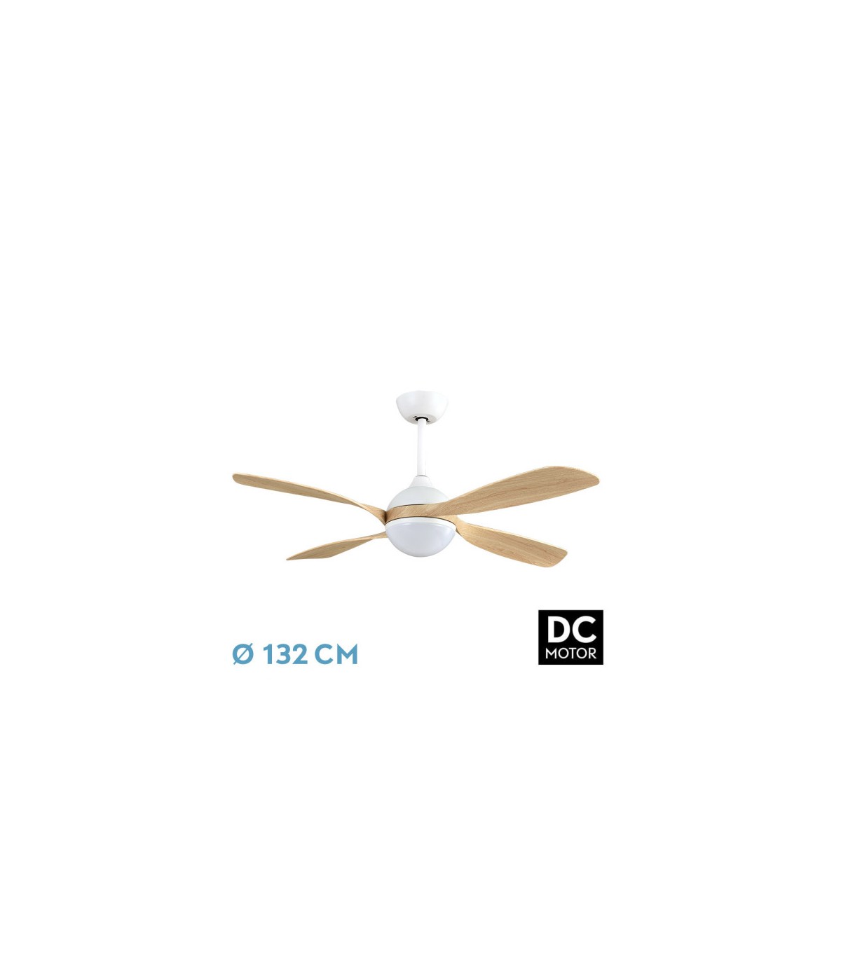 Ventilador de Techo LIVORNO DC Blanco 30W 3250Lm 4 Aspas Haya CCT