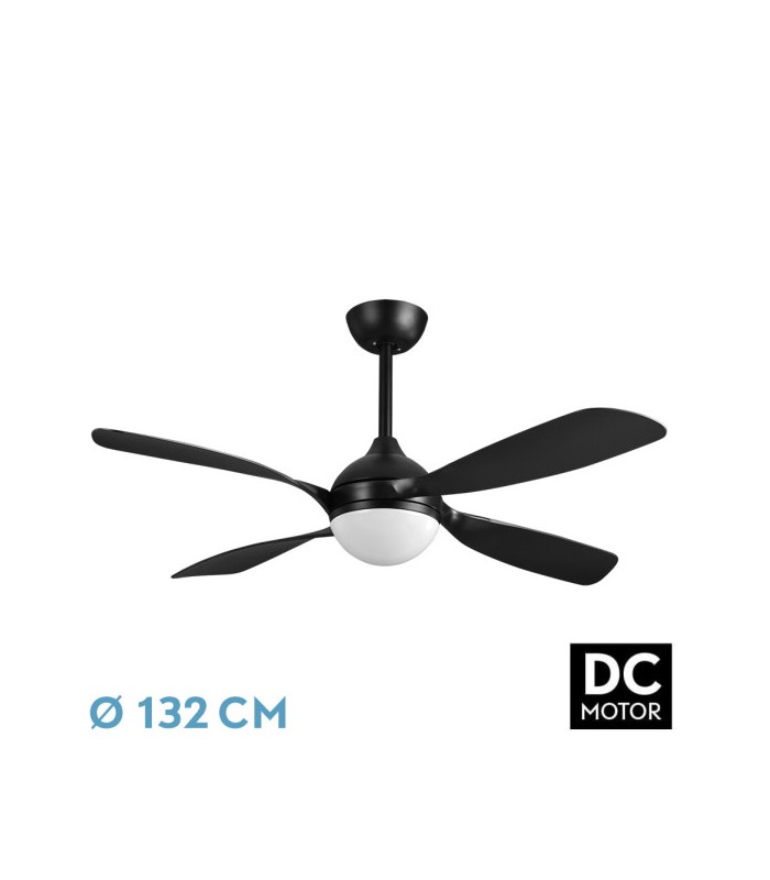 Ventilador de Techo LIVORNO Negro 30W 3250Lm 4 Aspas Negro CCT