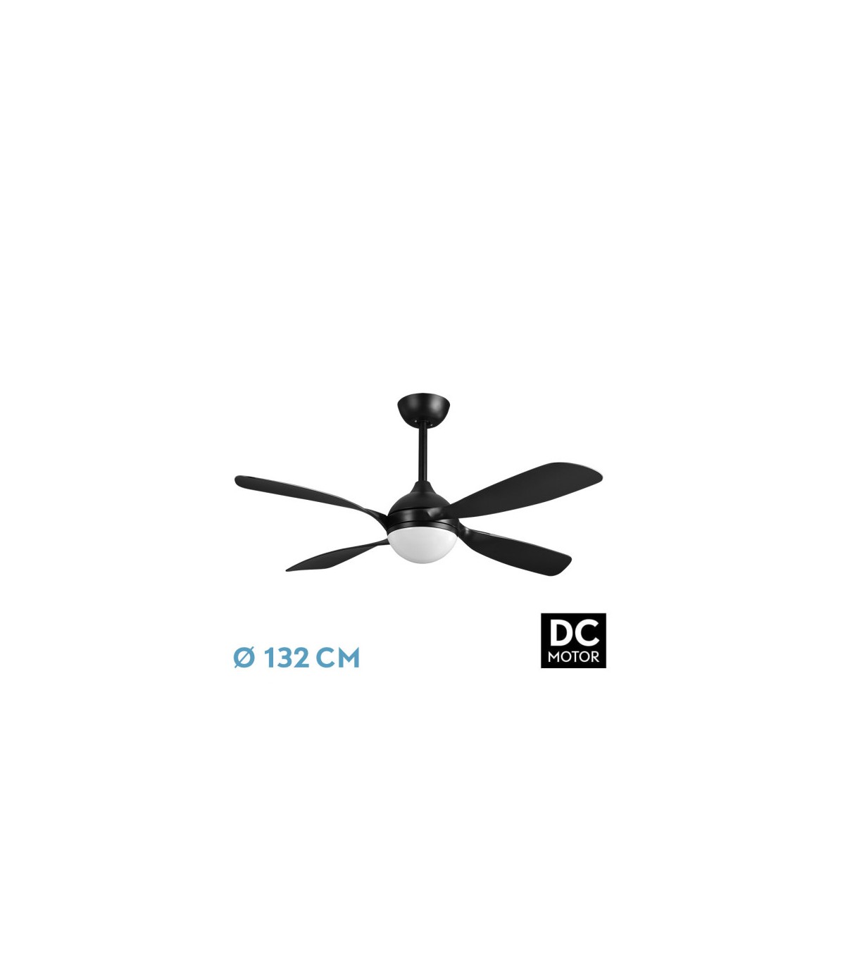 Ventilador de Techo LIVORNO Negro 30W 3250Lm 4 Aspas Negro CCT