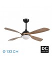 Ventilador de Techo LIVORNO DC Negro 30W 3250Lm 4 Aspas Roble CCT