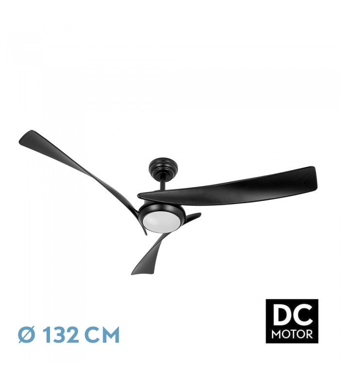 Ventilador de Techo TARENTO DC Negro 24W 2424Lm 3 Aspas Negro CCT