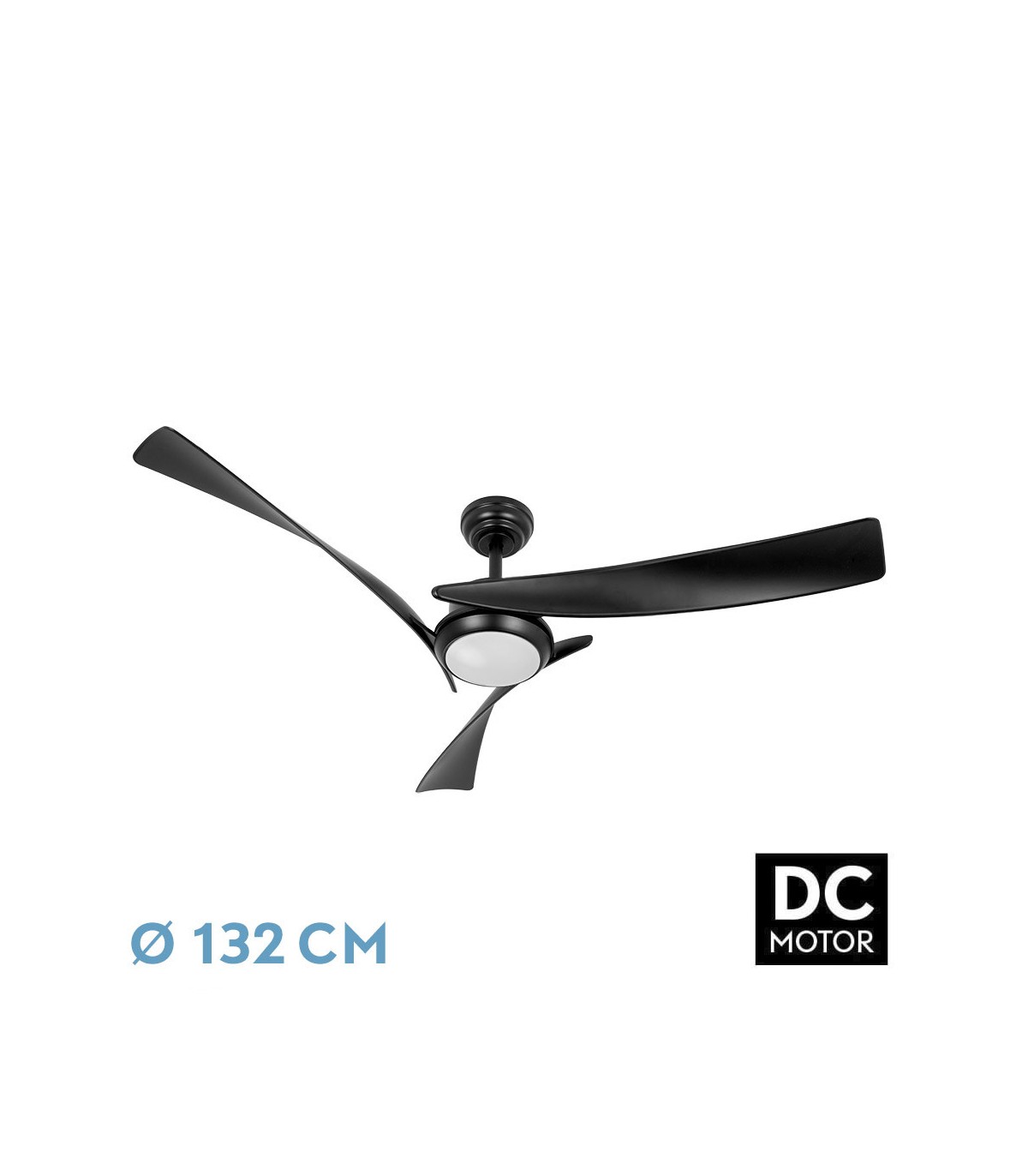 Ventilador de Techo TARENTO DC Negro 24W 2424Lm 3 Aspas Negro CCT