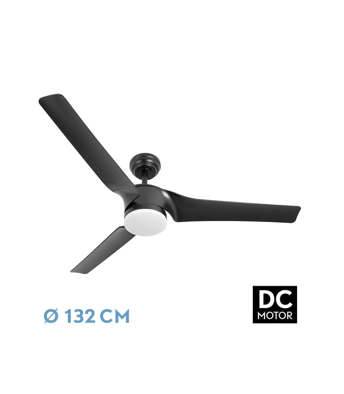 Ventilador de Techo MONTIJO DC Negro 24W 2424Lm 3 Aspas Negro CCT