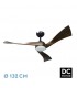 Ventilador de Techo JANUBI Negro DC 22W 2350Lm 3 Aspas Roble CCT