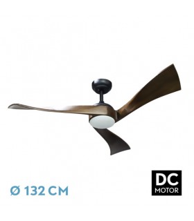 Ventilador de Techo JANUBI Negro DC 22W 2350Lm 3 Aspas Roble CCT