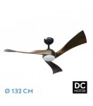 Ventilador de Techo JANUBI Negro DC 22W 2350Lm 3 Aspas Roble CCT