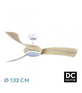 Ventilador Cerdeña Blanco DC 30W 2950Lm 3 Aspas Haya CCT