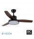 Ventilador de Techo KAVALA  Negro DC 48W 4078Lm 3 Aspas Roble CCT