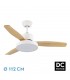 Ventilador de Techo KAVALA Blanco DC 48W 4078Lm 3 Aspas Haya CCT