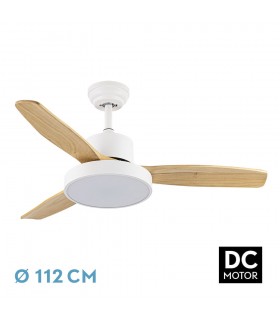 Ventilador de Techo KAVALA Blanco DC 48W 4078Lm 3 Aspas Haya CCT