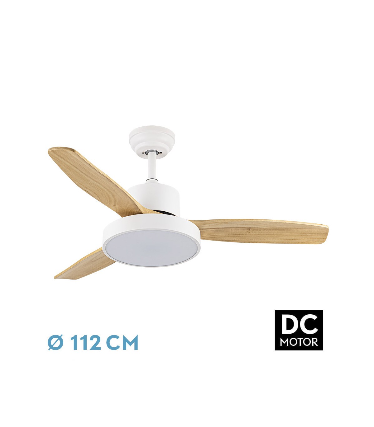 Ventilador de Techo KAVALA Blanco DC 48W 4078Lm 3 Aspas Haya CCT