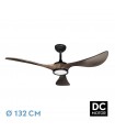 Ventilador Viana Negro DC 18W 2250Lm 3 Aspas Roble CCT
