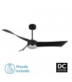 Ventilador de Techo TEMPEL DC Negro/Cuero 26W 2950Lm 3 Aspas CCT