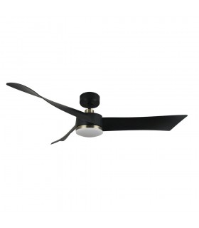 Ventilador de Techo TEMPEL DC Negro/Cuero 26W 2950Lm 3 Aspas CCT