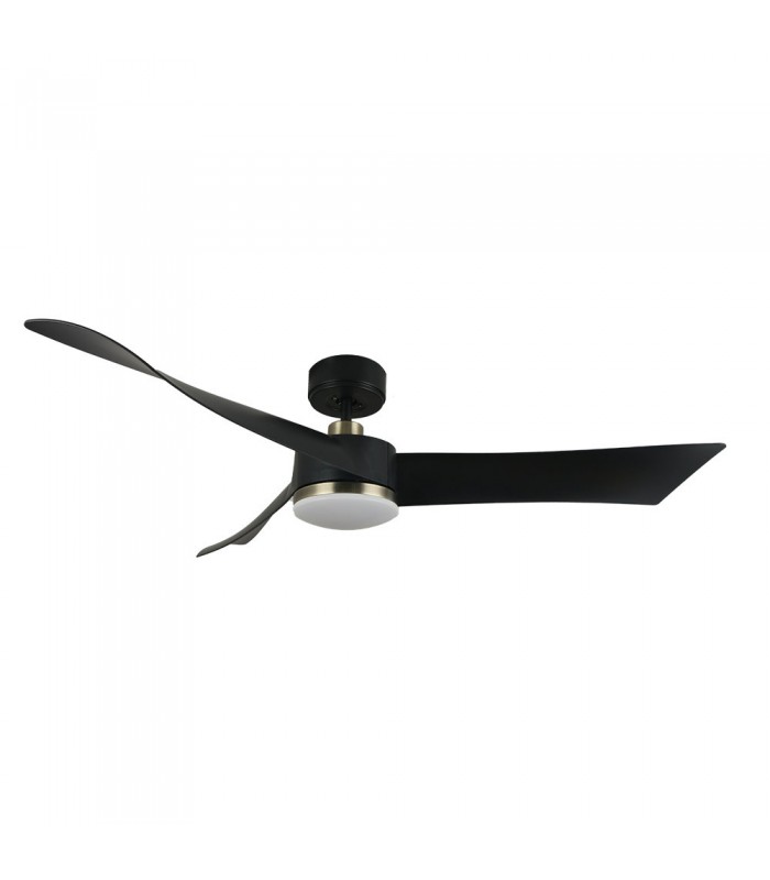 Ventilador de Techo TEMPEL DC Negro/Cuero 26W 2950Lm 3 Aspas CCT