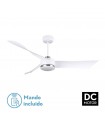 Ventilador de Techo TEMPEL DC Blanco/Níquel 26W 2950Lm 3 Aspas CCT