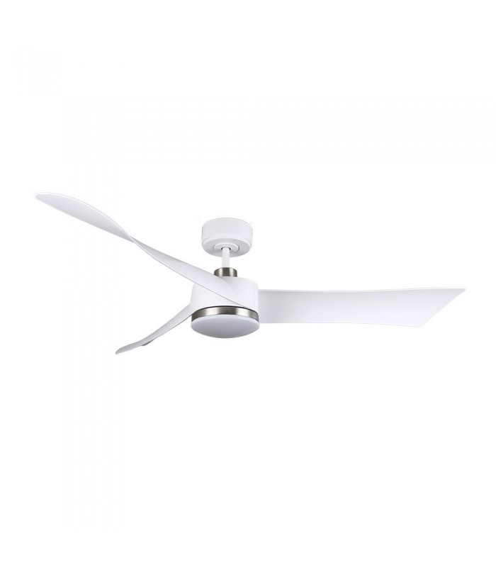 Ventilador de Techo TEMPEL DC Blanco/Níquel 26W 2950Lm 3 Aspas CCT