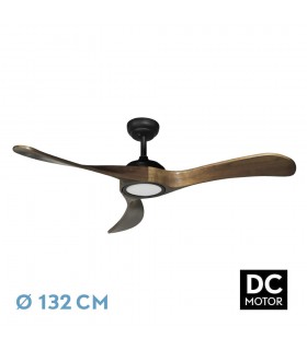 Ventilador Castelo Negro DC 18W 2250Lm 3 Aspas Roble CCT
