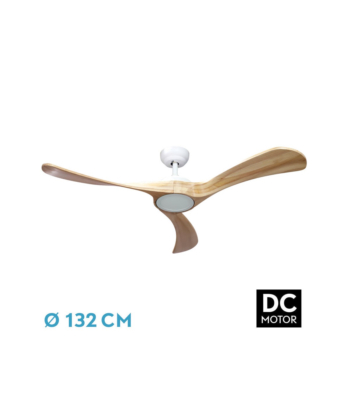 Ventilador Castelo Blanco DC 18W 2250Lm 3 Aspas Haya CCT