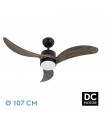 Ventilador de Techo BEMBEZAR Negro DC 24W 2424Lm 3 Aspas Roble CCT