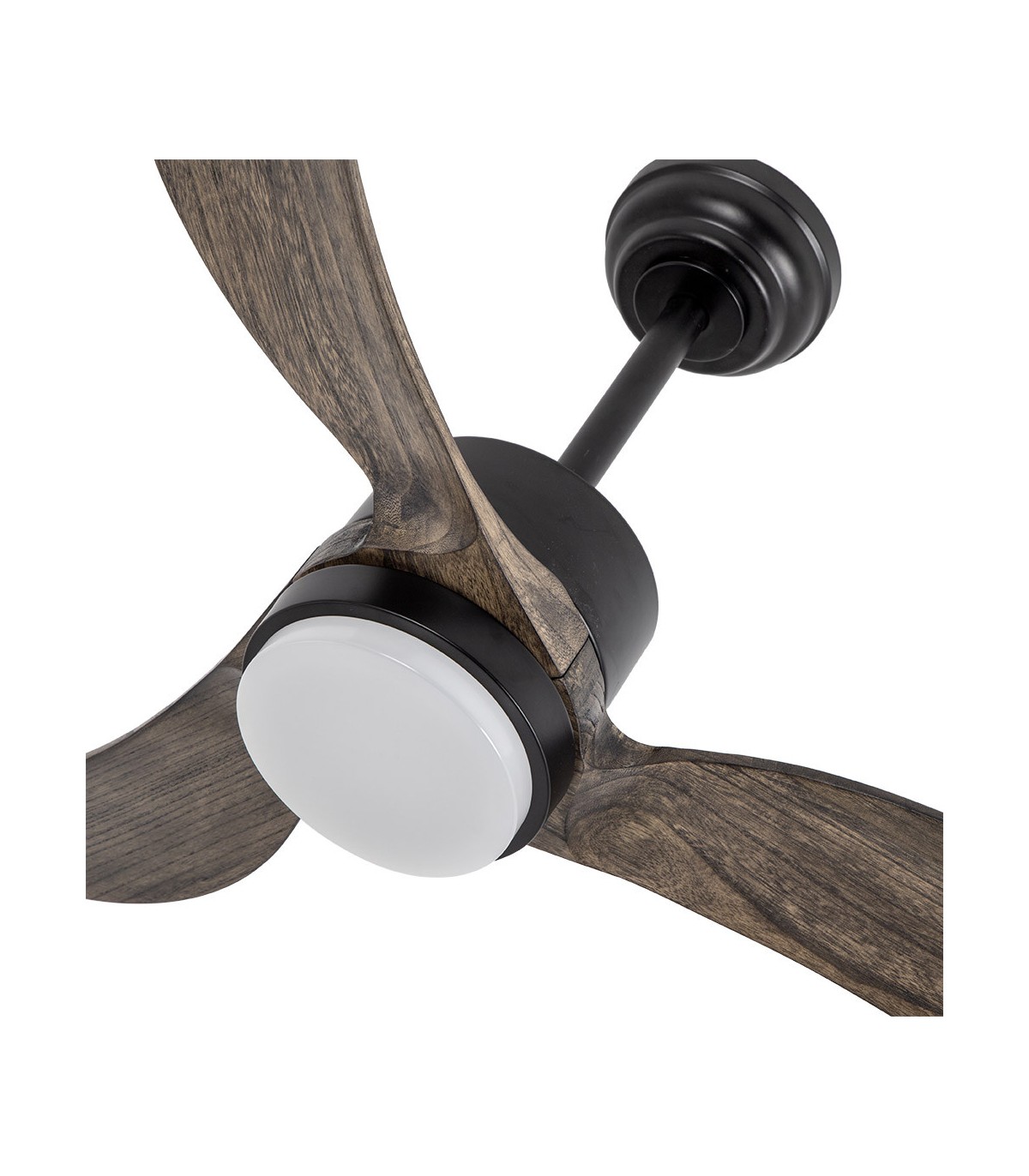 Ventilador de Techo BEMBEZAR Negro DC 24W 2424Lm 3 Aspas Roble CCT