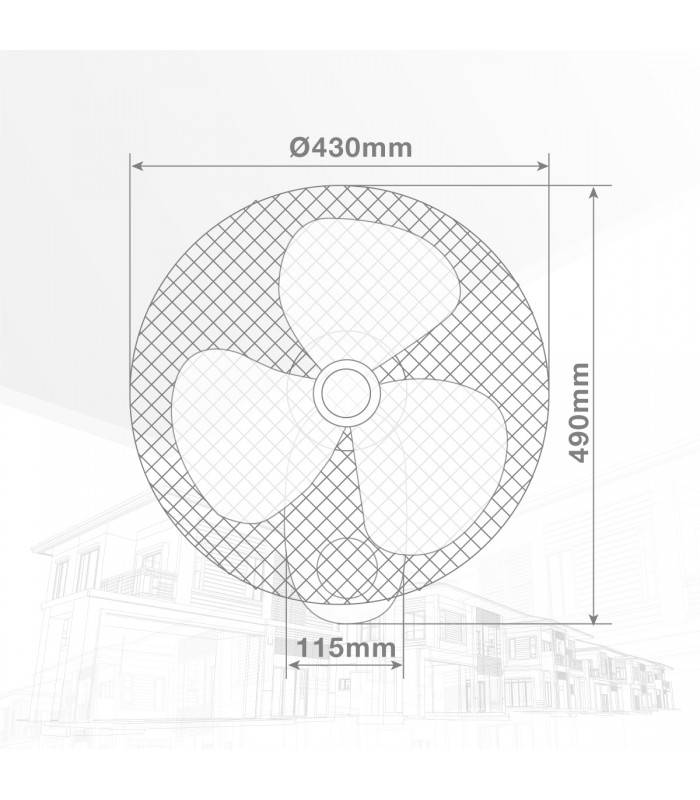 Ventilador De Pared Sautar 45W 43cm Blanco + Mando