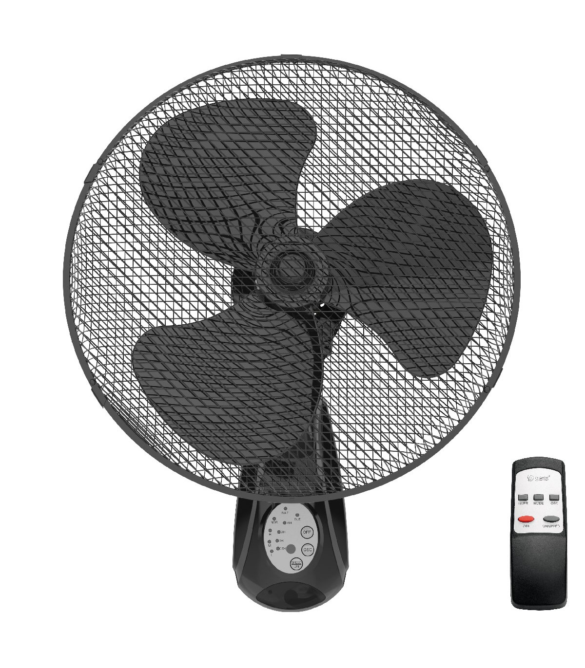 Ventilador De Pared Sautar 45W 43cm Negro + Mando