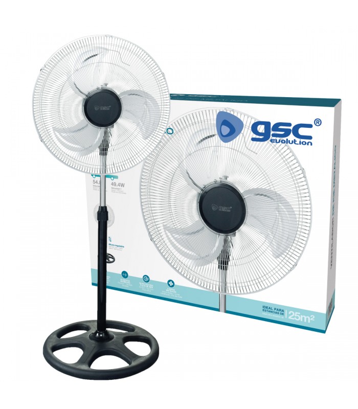 Ventilador De Pie Metálico Sandi 70W 50cm Negro/Cromo