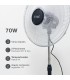 Ventilador De Pie Metálico Sandi 70W 50cm Negro/Cromo