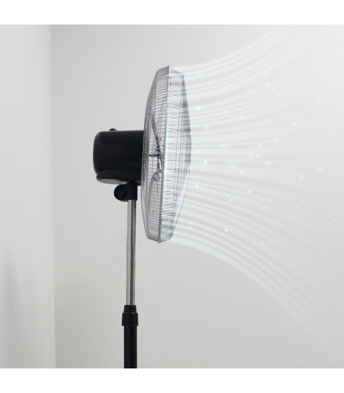 Ventilador De Pie Metálico Sandi 70W 50cm Negro/Cromo