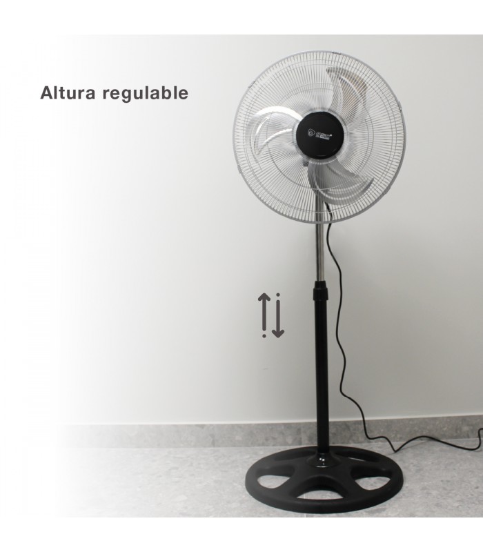 Ventilador De Pie Metálico Sandi 70W 50cm Negro/Cromo