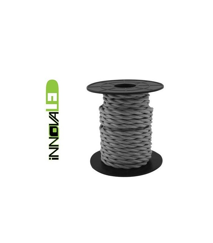 Cable Textil Trenzado Gris Oscuro 2x0.75mm - Metro