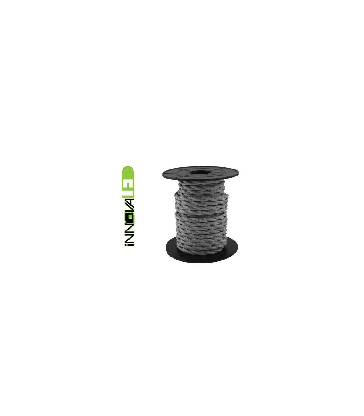 Cable Textil Trenzado Gris Oscuro 2x0.75mm - Metro