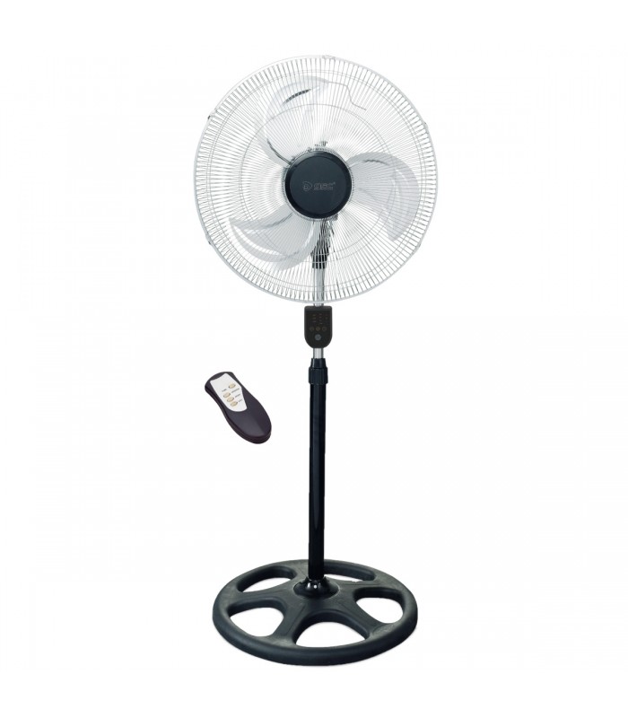 Ventilador De Pie Metálico Lumbo 70W 50cm Negro/Cromo + Mando