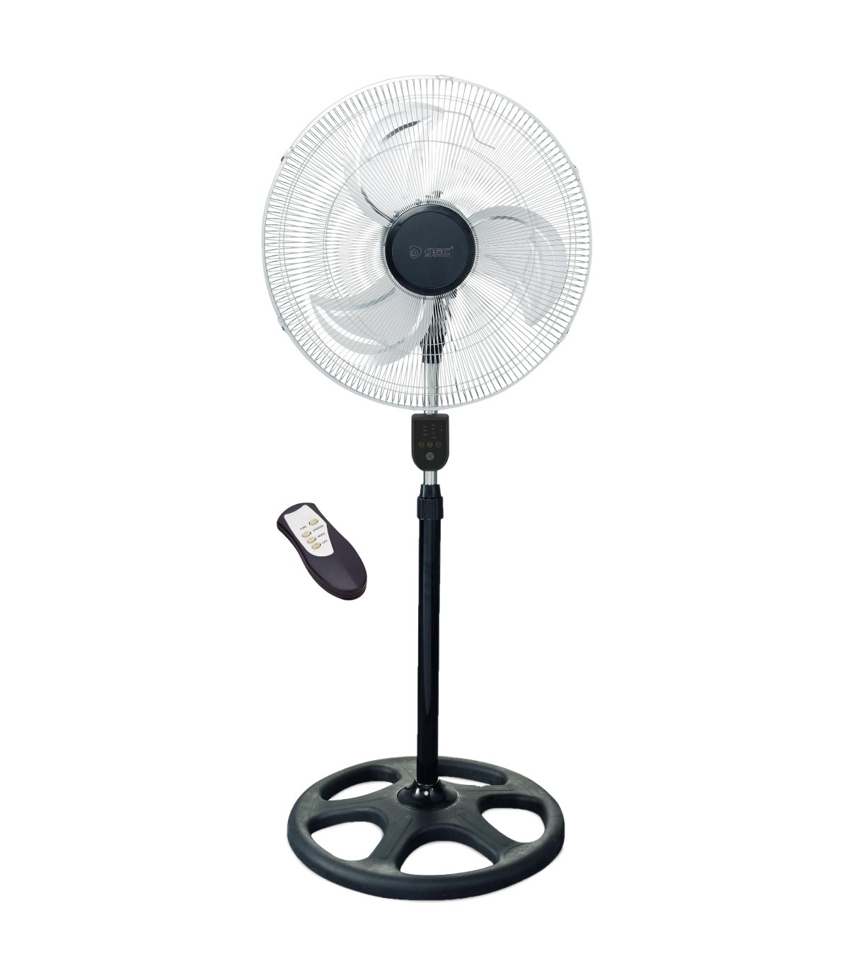 Ventilador De Pie Metálico Lumbo 70W 50cm Negro/Cromo + Mando