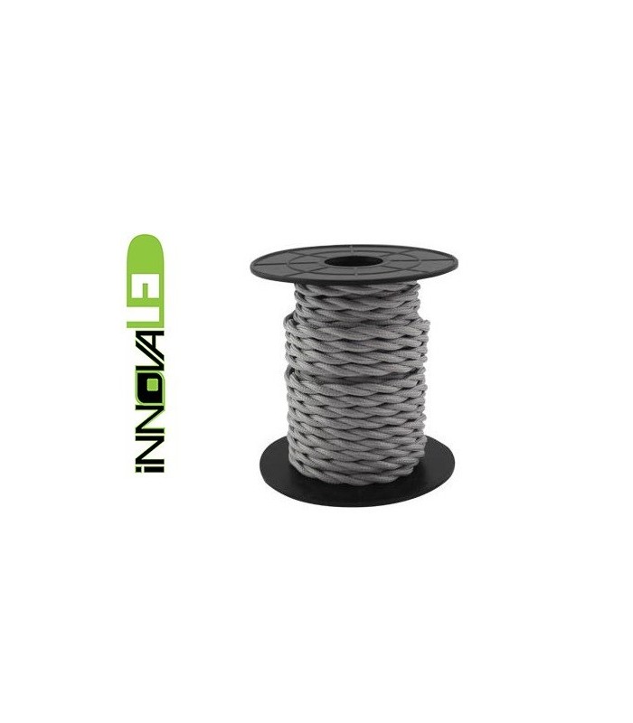 Cable Textil Trenzado Gris Claro 2x0.75mm - Metro