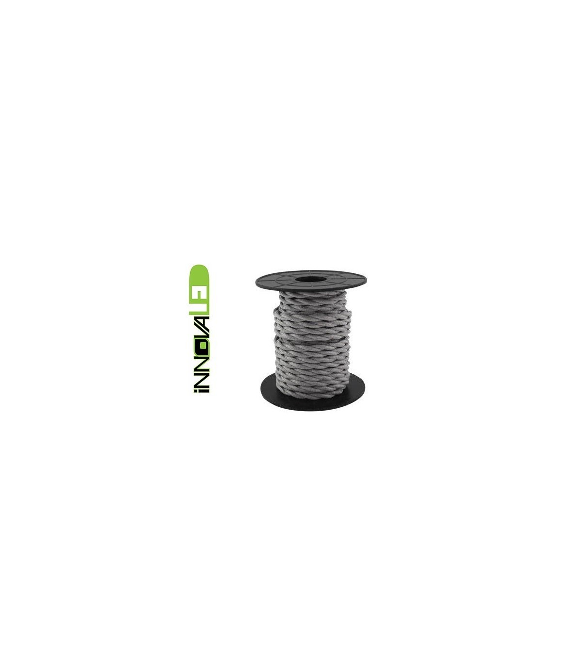 Cable Textil Trenzado Gris Claro 2x0.75mm - Metro