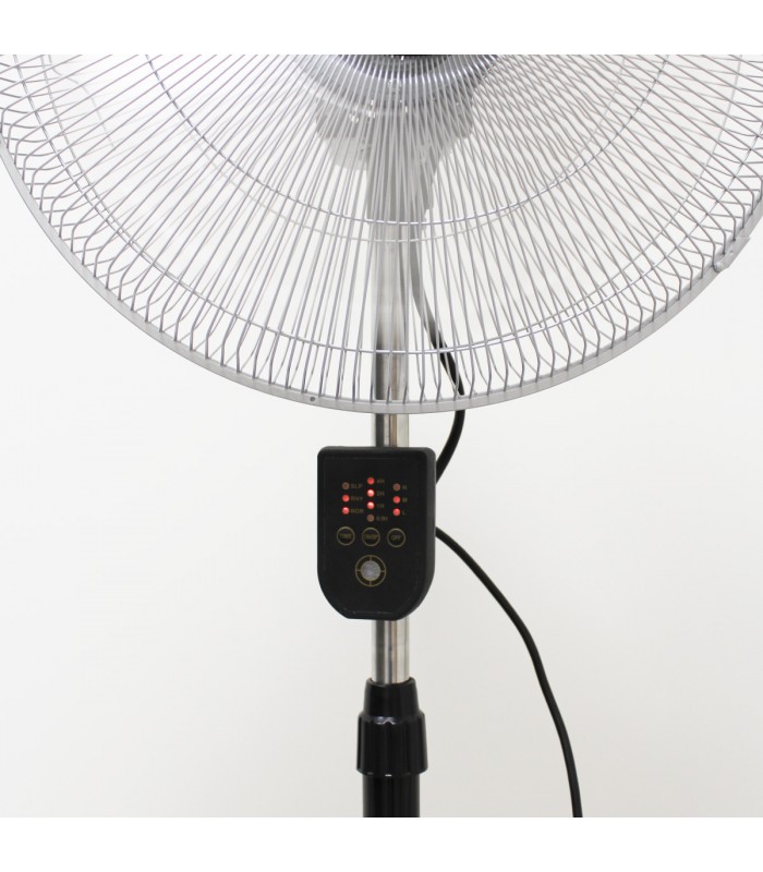 Ventilador De Pie Metálico Lumbo 70W 50cm Negro/Cromo + Mando